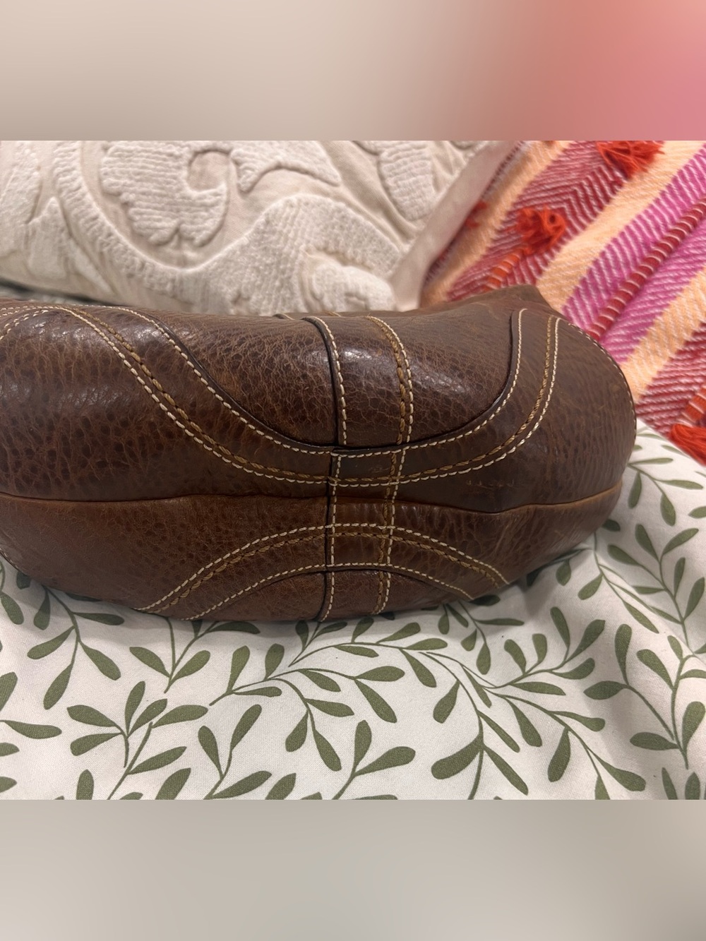 Coach Soho Brown Pebbled Leather Shoulder Bag braided strap #10042 - Picture 7 of 7
